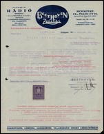 1932 Bp. IX., Beethoven Zeneház Fejléces Levélpapírjára írt Számla, Okmánybélyeggel - Zonder Classificatie