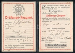 Cca 1940 Birodalmi Okmányok, Igazolvány, Iskolai Irat Egyéb / German Documents - Zonder Classificatie