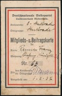 1932 A Német Nemzeti Néppárt Tagsági Kártyája Bélyegekkel / Deutschnationale Volkspartei Party Book With Stamps - Zonder Classificatie