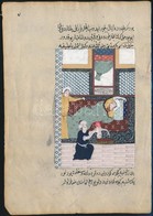 Cca 1800 (?) Arab? Nyelvű Kódexlap, Egyik Oldalán Kézzel Festett Illusztrációval, Szélén Kis Szakadással, 19,8×13,8 Cm - Unclassified