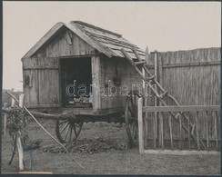 1917 Kerny István (1879-1963): Bugaci Eleséges Taliga A Pásztoroknak,  Pecséttel Jelzett, Feliratozott Vintage Néprajzi  - Sonstige & Ohne Zuordnung