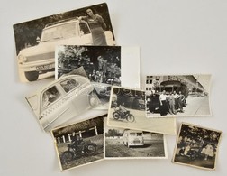 Cca 1945-1980 Járművek (motor, Személyautó, Teherautó), 8 Db Vegyes állapotú Fotó, 5,5×5,5 és 9×14 Cm Közötti Méretekben - Andere & Zonder Classificatie