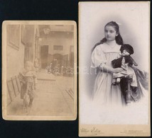 Cca 1900-1920 Gyerekek Játékokkal, 4 Db Keményhátú Fotó, 12×9 és 16×10 Cm Közötti Méretekben - Andere & Zonder Classificatie