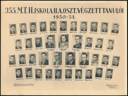 1951 Budapest, 355. M.T.H. Iskola Tanárai és Végzett Növendékei, Kistabló Nevesített Portrékkal, 18x24 Cm - Andere & Zonder Classificatie