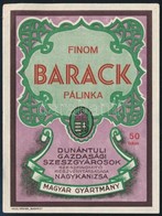 Cca 1930 Finom Barack Pálinka Italcímke - Reclame