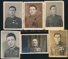 1938-1945 Katonaportrék, Sok Kitüntetéssel, 6 Db, 6×9 Cm - Andere & Zonder Classificatie