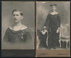 1914 Sebenico, Matrózporté, 2 Db Keményhátú Fotó, 11×6,5 Cm - Andere & Zonder Classificatie