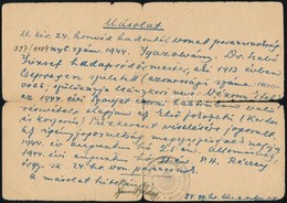 1944 Tűzkereszt Viselésre Jogosító Igazolvány Másolata - Sonstige & Ohne Zuordnung