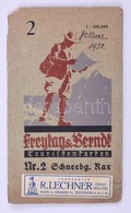 Cca 1932 Bécs és Környékének Turistatérképe, Kiadja: Freytag&Berndt, 58×69 Cm - Sonstige & Ohne Zuordnung
