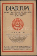 1933 Diárium évfolyamának 1. Száma. - Zonder Classificatie