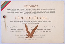 1935 A Turul Szövetség Meghívója Táncestélyre + Zománc Jelvény - Zonder Classificatie