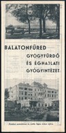 1938 Balatonfüred Idegenforgalmi Kiadvány A Szállodák Részletes Szobaáraival, Hajtogatva, 21x52cm - Zonder Classificatie
