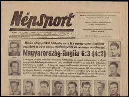 1953 A Népsport IX. évfolyamának 236. Száma, Címlapon A Magyaroroszág-Anglia (6:3) Meccsről Szóló Cikkel - Zonder Classificatie