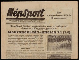 1954 Népsport X. évfolyamának 103. Száma, Címlapon A Magyaroroszág-Anglia (7:1) Meccsről Szóló Cikkel - Zonder Classificatie