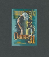 1947 Légrády Sándor Takarékossági Nap Október 31 Plakátterv Aláírás Nélkül (105 X 150 Mm) - Other & Unclassified