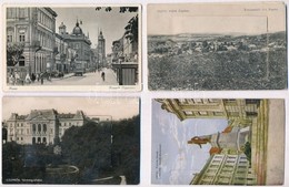 ** 4 Db RÉGI Leporello Képeslap, Lwów, Zagórz, Veszprém, Kassa / 4 Pre-1945 Leporello Postcards; Lviv, Zagórz, Veszprém, - Unclassified