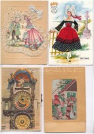 ** * 9 Db VEGYES Mechanikus, Textil és Selyemlap / 9 Mixed Mechanical, Textile And Silk Postcards - Unclassified