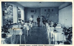 T2 1932 Balatonföldvár, Holovits György Vendéglő étterme, Terasz Pincérekkel. Áldor Dezső Fényképész Kiadása - Zonder Classificatie