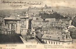 T2/T3 1904 Budapest I. Gellérthegy, Szent Gellért Szobor, Királyi Vár, Keller Ignác Tabáni Bor és Sörcsarnoka (fl) - Zonder Classificatie