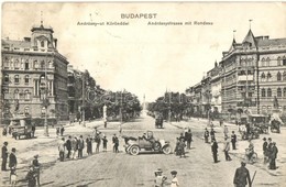 * T2/T3 Budapest VI. Andrássy út, Körönd, Automobil, Szarvas Szappan és Kalodont Reklám (EK) - Zonder Classificatie