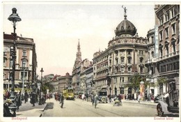 T2/T3 Budapest VIII. Erzsébet Körút (Blaha Lujza Tér), Villamos, Automobil, üzletek + 1941 A Magyar Művészetért So. Stpl - Zonder Classificatie