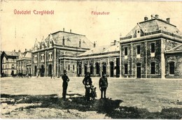 ** Cegléd, Nemzeti Bank és Teniszpálya, Vasútállomás, Kossuth Tér - 3 Db Régi Képeslap / 3 Pre-1945 Postcards - Zonder Classificatie