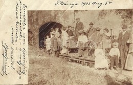 T4 1905 Telkibánya, Vasúti Hajtány A Bánya Bejáratánál / Railway Handcar By The Mine Entrance. Photo (b) - Zonder Classificatie