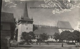 ** T1/T2 Bánffyhunyad, Huedin; Református Templom, Automobil / Calvinist Church, Automobile. Photo - Ohne Zuordnung