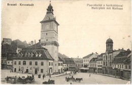 * T2/T3 Brassó, Kronstadt, Brasov; Piac, Tanácsház, üzletek / Market, Town Hall, Shops - Képeslapfüzetből / From Postcar - Ohne Zuordnung