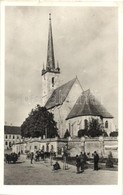 T2 1944 Dés, Dej; Református Templom, Magyar Zászló A Falon / Calvinist Church, Hungarian Flag On The Wall - Zonder Classificatie