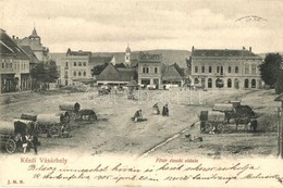 T2 1905 Kézdivásárhely, Targu Secuiesc; Fő Tér északi Oldala, Dávid Gyula üzlete, Piaci árusok, Vásár / Main Square, Sho - Zonder Classificatie