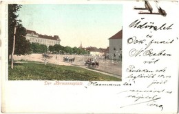 T2/T3 1899 Nagyszeben, Hermannstadt, Sibiu; Der Hermannsplatz / Hermann Tér, Szekerek. Kiadja G. A. Seraphin / Square, H - Zonder Classificatie