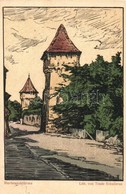 * T2/T3 Nagyszeben, Hermannstadt, Sibiu; Hartenecktürme / Torony / Tower S: Trude Schullerus (EK) - Zonder Classificatie
