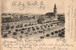 T2/T3 1901 Nagyvárad, Oradea; Szent László Tér, Ausländer, Deutsch üzlete, Szálloda, Piaci árusok. Kiadja Sonnenfeld Ado - Zonder Classificatie