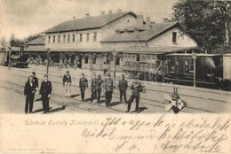 T2 1903 Székelykocsárd, Kocsárd, Lunca Muresului; Vasútállomás, Gőzmozdony, Tehervagonok és Személyvagonok, Vasutasok. K - Zonder Classificatie