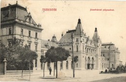 T2/T3 1910 Temesvár, Timisoara; Józsefvárosi Pályaudvar, Vasútállomás. Kiadja Káldor Zs. és Társa / Bahnhof / Iosefin Ra - Zonder Classificatie