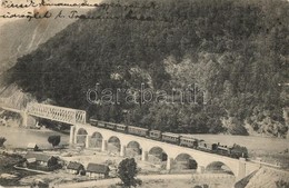 T2/T3 1909 Vöröstoronyi-szoros, Roterturmpass, Pasul Turnu Rosu  Magyar-román Országhatár, Vasúti Híd Gőzmozdonnyal. Gra - Zonder Classificatie