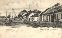 T3 1903 Aranyosmarót, Zlaté Moravce; Zöldfa Utca, üzlet, Templom. Kiadja Brunczlik Imre / Street View, Shop, Church (EK) - Ohne Zuordnung