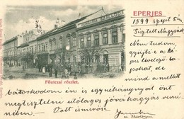 T3 1899 Eperjes, Presov; Fő Utca, Hungária Szálloda, Kávéház és étterem. Kósch Árpád Kiadása, Fénynyomat Divald / Main S - Unclassified