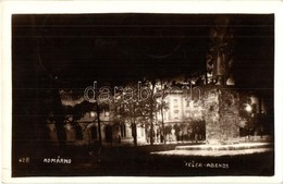 T2 Komárom, Komárno; Utcakép Este, M. R. Stefánik Szobor / Street View At Night, Milan Rastislav Stefánik Statue + 1938  - Zonder Classificatie