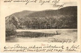 * T2 1902 Nagyszalánc, Szalánc, Salanc, Slanec; Izra Tó, Csónak / Izra Lake, Rowing Boat - Zonder Classificatie