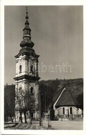 T2 Pelsőc, Plesivec; Református Templom és Harangtorony, Országzászló. Kiadja Zabari Gyula / Calvinist Church, Belfry, B - Zonder Classificatie