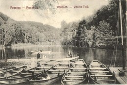 T2/T3 1911 Pozsony, Pressburg, Bratislava; Vödric-tó Csónakokkal / Wödritz Teich / Vydrica Lake (EK) - Zonder Classificatie