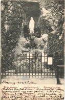 * T2/T3 1901 Pozsony, Pressburg, Bratislava; Maria Lourd / Mária Szobor és Szentély. 'Bediene Dich Allein' / Mary Statue - Zonder Classificatie