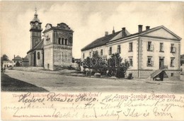 T2/T3 1902 Szepesszombat, Georgenberg, Spisská Sobota; Fő Tér, Templom, üzlet / Main Square, Church, Shop (EK) - Zonder Classificatie