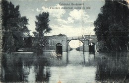 * T3/T4 Bezdán, Bezdan; Ferenc Csatornai Zsilip és Híd. Kiadja Ligeti Győző / Flood Gate, Bridge (fa) - Zonder Classificatie
