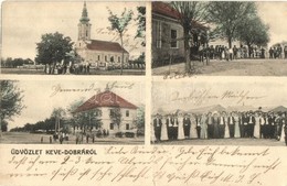 * T3 Kevedobra, Dobrica; Szerb Ortodox Templom, Községháza, Pollák Hugo üzlete, Népviselet, Folklór / Serbian Orthodox C - Unclassified