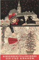 * T2 1922 Arnhem, Kinderherstellingsoord Der Stadt / Children's Rehabilitation Center. Christmas Art Postcard With Map - Zonder Classificatie