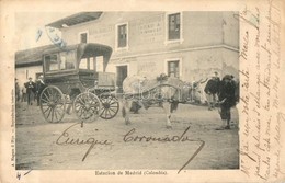 * T2/T3 1909 Madrid, Estacion De Madrid (Colombia) / Station, Ox Drawn Carriage (slightly Wet Corner) - Zonder Classificatie