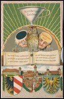 T2 1930 Nürnberg, Nuremberg; Nürnberger Trichter / Humorous Mechanical Art Postcard With Coat Of Arms. Litho - Unclassified